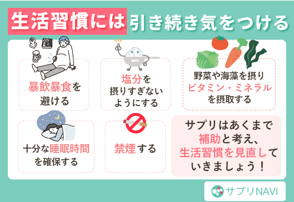 生活習慣には引き続き気を付ける